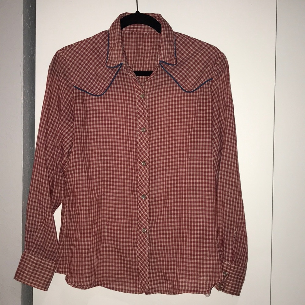Vintage Western Pearl Snap Long Sleeve Shirt
